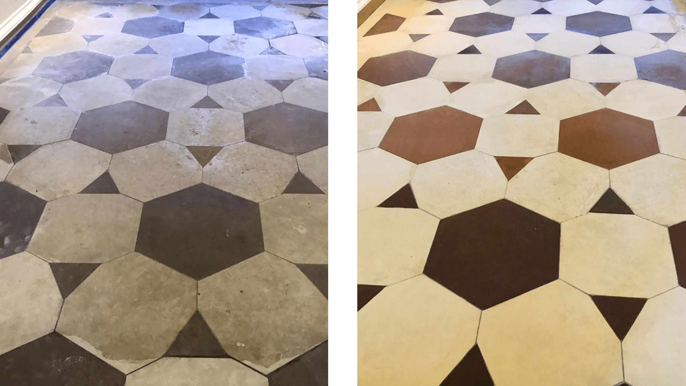 Restoration of mosaic tiled areas